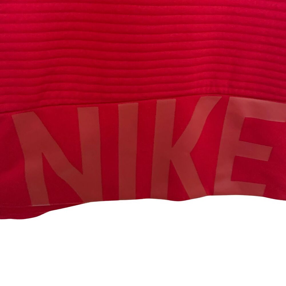 Nike Dri- Fit Full Zip Hoodie Size L Red Logo Sleeve & Back Hem - Picture 3 of 11